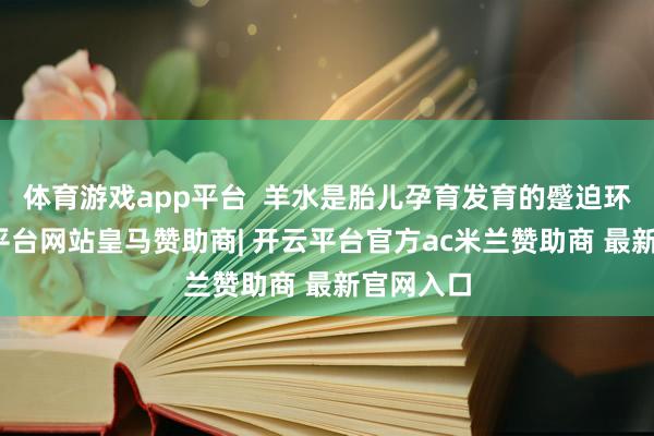 体育游戏app平台  羊水是胎儿孕育发育的蹙迫环境-开云平台网站皇马赞助商| 开云平台官方ac米兰赞助商 最新官网入口