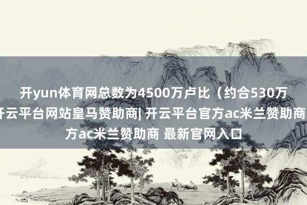 开yun体育网总数为4500万卢比（约合530万好意思元）-开云平台网站皇马赞助商| 开云平台官方ac米兰赞助商 最新官网入口